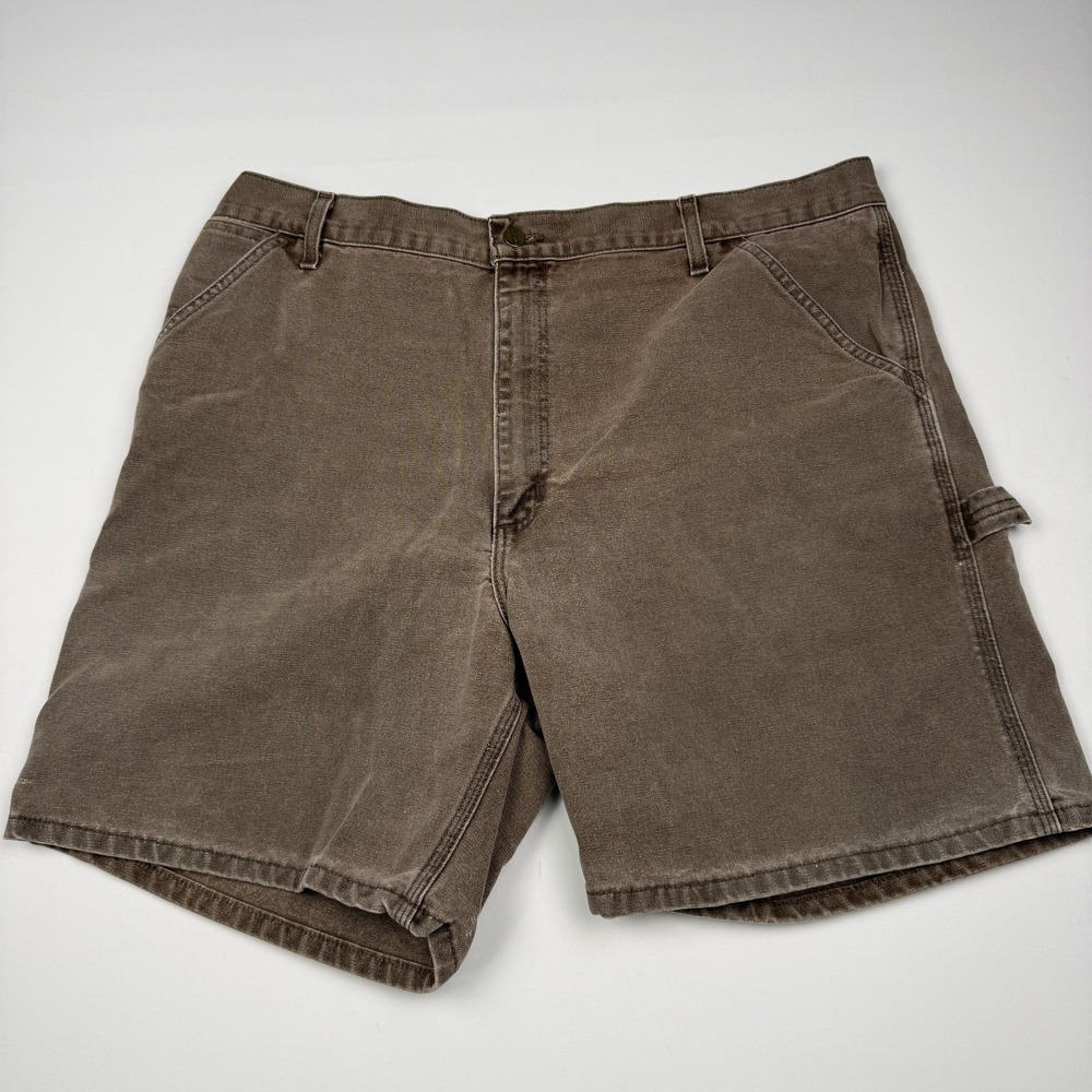 Carhartt Shorts Mens 40 Brown Cargo Work Canvas Hammer Loop 7" USA B24 CHT
